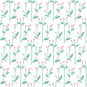 Cute floral seamless pattern. Vector background with flowers and leaves. Stock Illustration