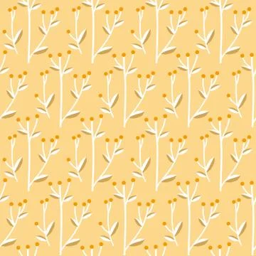 Cute floral seamless pattern. Vector background with flowers and leaves. Stock Illustration