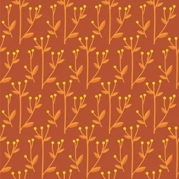 Cute floral seamless pattern. Vector background with flowers and leaves. Stock Illustration