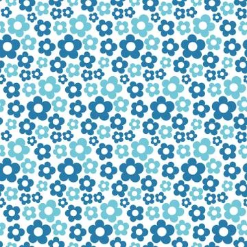 Cute floral seamless pattern. Vector background with flowers and leaves. Stock Illustration