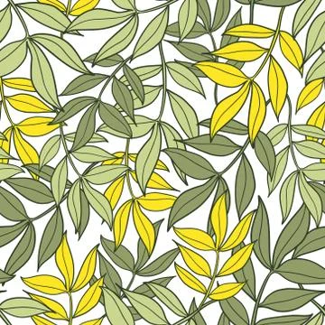 Cute floral seamless pattern. Vector background with flowers and leaves. Stock Illustration
