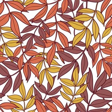 Cute floral seamless pattern. Vector background with flowers and leaves. Stock Illustration