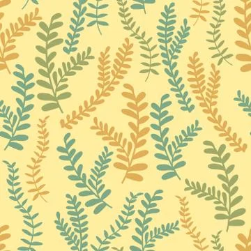 Cute floral seamless pattern. Vector background with flowers and leaves. Stock Illustration