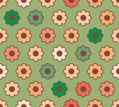 Cute floral seamless pattern. Vector background with flowers and leaves. Stock Illustration