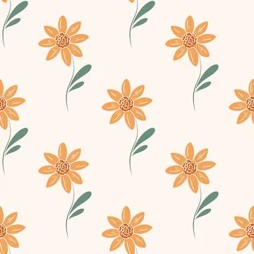 Cute floral summer seamless pattern Stock Illustration