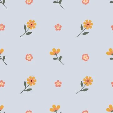 Cute floral vector seamless pattern Illustrazione stock