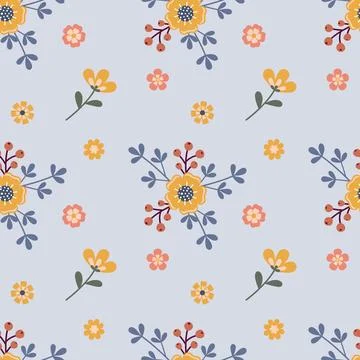 Cute floral vector seamless pattern Stock Illustration