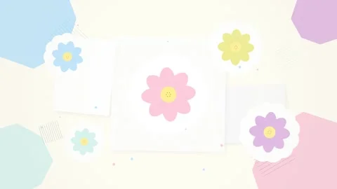 Cute Flower Animation Background, Pastel Colors, Gentle Motion, Playful Desig Stock Footage 346660907