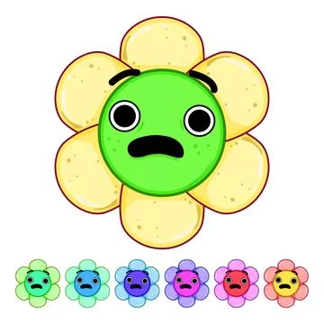 Cute flower character cartoon vector graphic Stock Illustration
