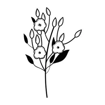 Cute flower with leafs pattern Illustrazione stock