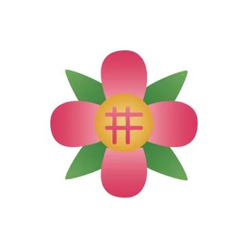 Cute flower with leafs spring degradient style icon イラスト素材