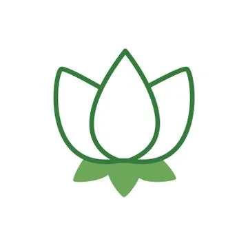 Cute flower with leafs spring half color style icon イラスト素材