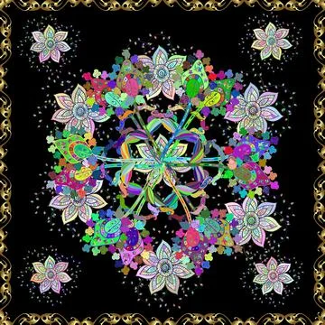 Cute flower vector pattern. Colour Spring Theme seamless pattern Background. Fla Stock Illustration