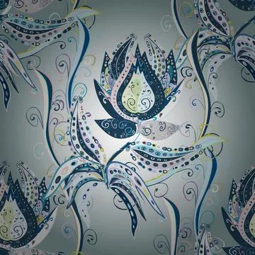 Cute flower vector pattern. Colour Spring Theme seamless pattern Background. Fla Stock Illustration