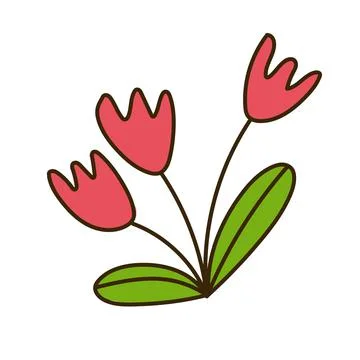 Cute flowers hand-drawn Stock Illustration