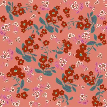 Cute flowers seamless pattern Stock Illustration