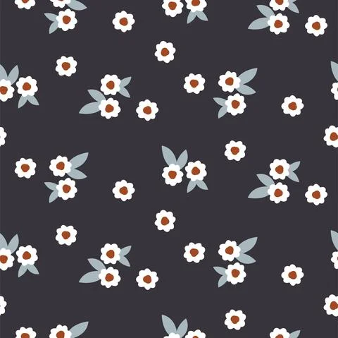 Cute flowers simple seamless pattern surface design Stock Illustration