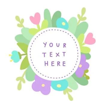 Cute flowers template. Stock Illustration