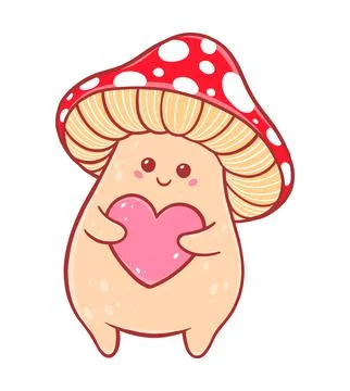 Cute fly agaric mushroom Illustrazione stock