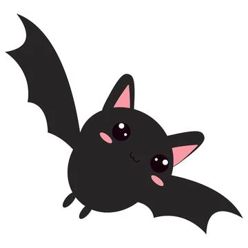 Cute Flying Bat Character Tilt Pose 库存插图