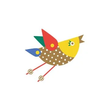 Cute flying bird icon Stock Illustration