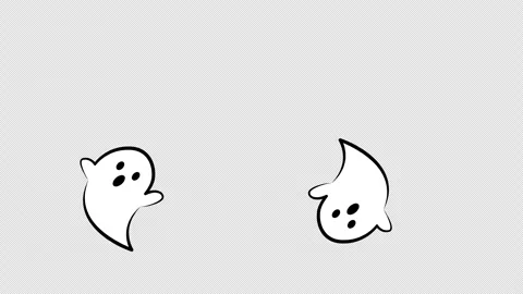 Cute Flying Ghost Animation Pack, 4 Variations, Alpha Channel Stock Footage 337833148