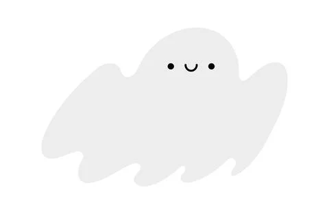 Cute flying ghost Halloween illustration Ilustración de archivo