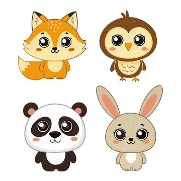 Cute Forest Animals Vector Illustration Stock Illustration