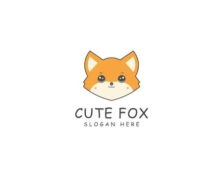 Cute Fox Abstract Logo Design	 Stock Illustration