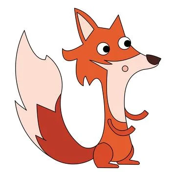 Cute fox animal sitting vector illustration Stock Illustration
