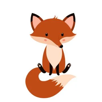 Cute fox cartoon Stock Illustration