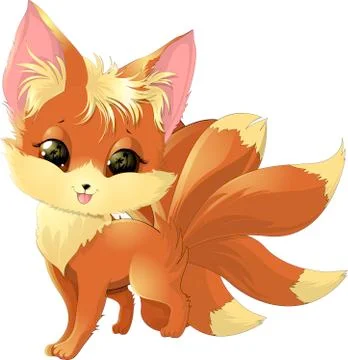 Cute fox cartoon Stock Illustration
