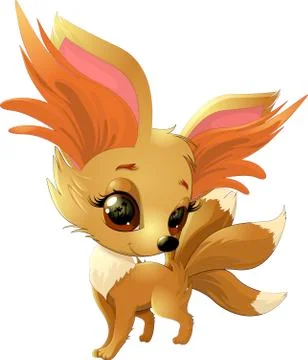 Cute fox cartoon Stock Illustration