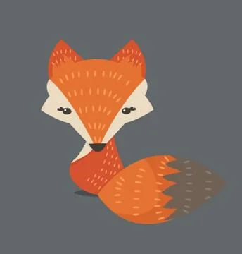 Cute fox cartoon vector イラスト素材