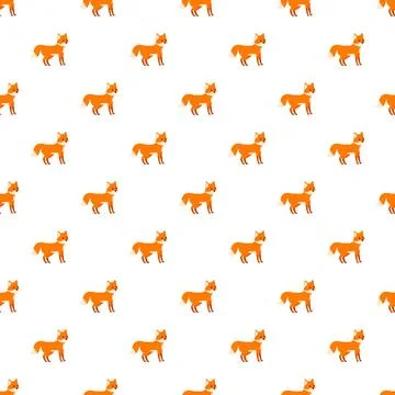 Cute fox character animals repeating seamless pattern background 스톡 일러스트