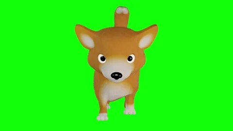 Cute fox cub walking - looping 3d animation on green screen background. Stock Footage 81481300