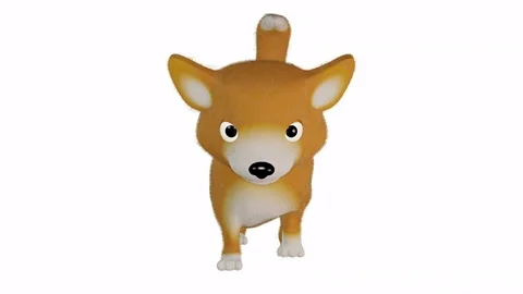 Cute fox cub walking - looping 3d animation on white background. Stock Footage 81481779