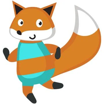 Cute fox dancer vector sport character icon Stock Illustration