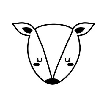 Cute fox face cartoon line style icon vector design Stock Illustration
