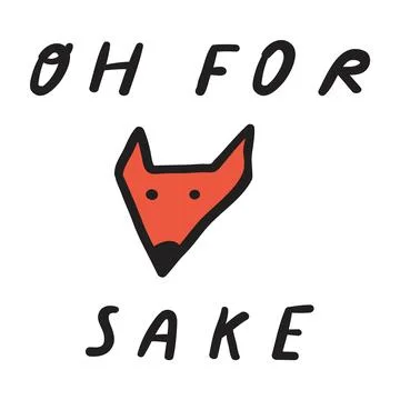 Cute fox face. Oh for sake. Flat design. Funny card concept. Illustration on Stock Illustration