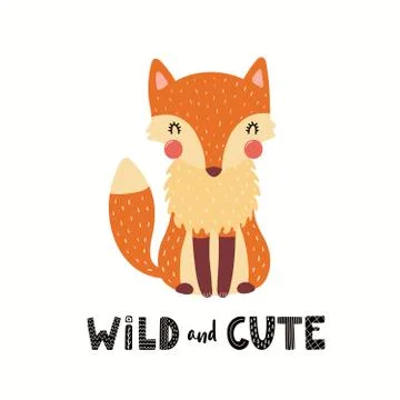 Cute fox illustration Stock Illustration