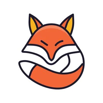 Cute fox illustration. This simple yet charming fox illustration features a.. Stock Illustration