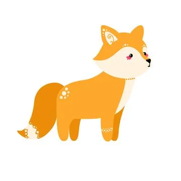 Cute fox isolated on white background. Vector illustration in a flat style Stock Illustration