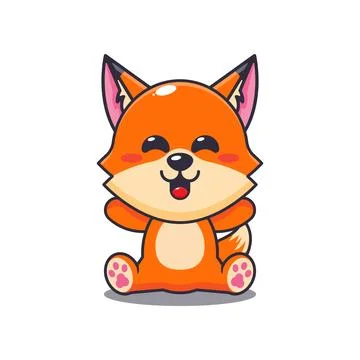 Cute fox mascot cartoon vector illustration Stock Illustration
