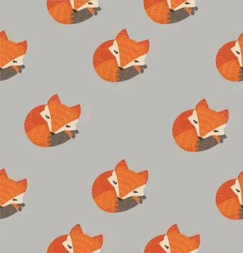 Cute fox sleep pattern Illustrazione stock