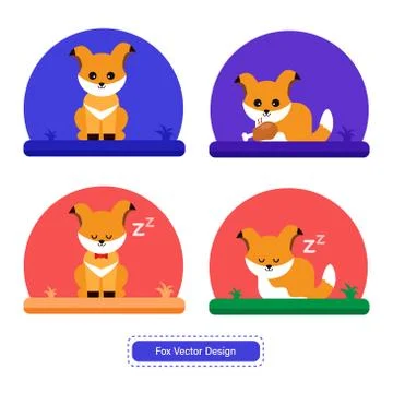 Cute Fox Vector for icon templates Stock Illustration