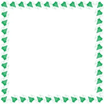 Cute frame made of colored bunch of grapes arranged in a square Stock Illustration