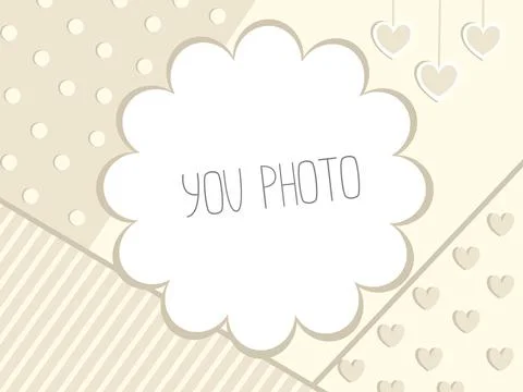 Cute frames photo collage in pastel colors. Template for baby photo or simpl Stock Illustration