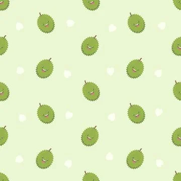 Cute fresh durian seamless pattern Stock Illustration