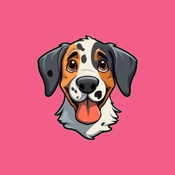 Cute friendly herding dog smiling with tongue out Stock Illustration